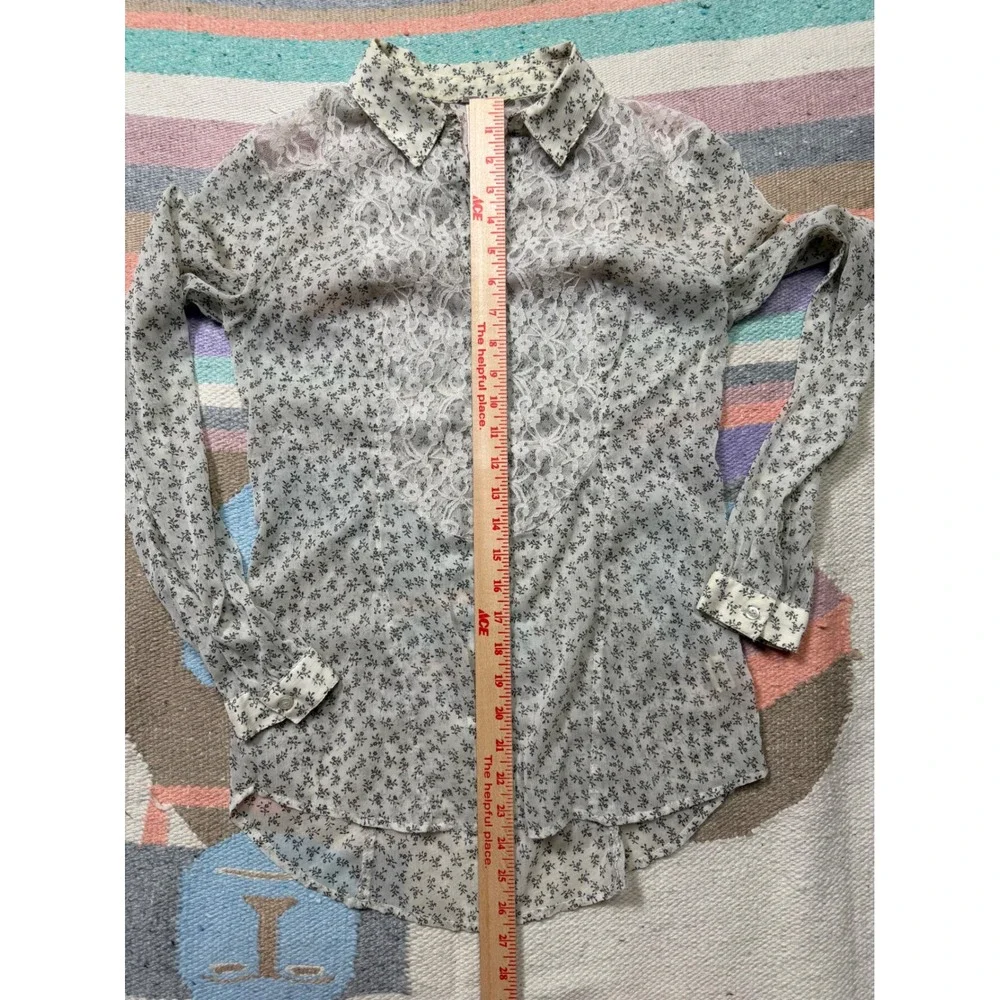 Free People Semi-Sheer Lace Panel Top –‎ XS